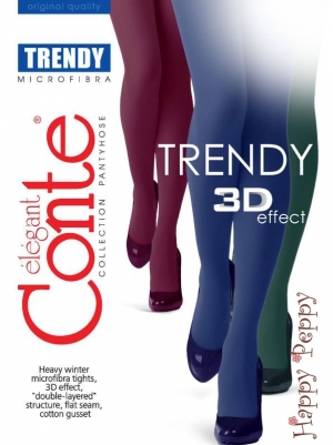 Фото Цветные плотные колготки Conte Trendy 150