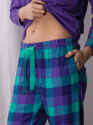 Женская пижама с брюками в клетку Key LNS 405 B21